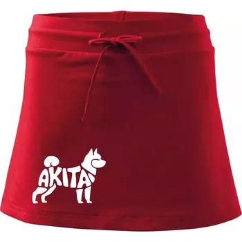Dámská sukně Akita Inu - Nápis v těle - Sportovní sukně - two in one - M ( Červená )