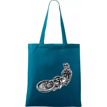 Motocross letec - Taška bavlněná - 42 x 38 cm ( Petrolejová )