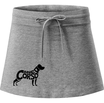Dámská sukně Cane corso nápis v těle - Sportovní sukně - two in one - XS ( Tmavě šedý melír )