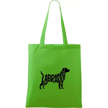 Nákupní taška Labrador nápis v těle - Taška bavlněná - 42 x 38 cm ( Apple Green )