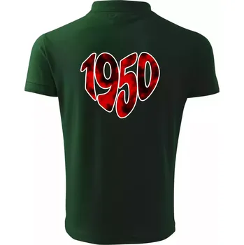 Pánská košile 1950 v srdci - Polokošile pánská Pique Polo 203 - 4XL ( Lahvově zelená )