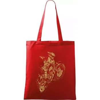 Nákupní taška Dirt bike vintage - Taška bavlněná - 42 x 38 cm ( Červená )