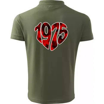 Pánská košile 1975 v srdci - Polokošile pánská Pique Polo 203 - 2XL ( Khaki )