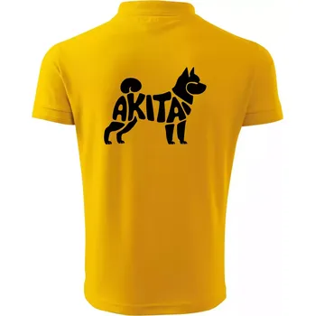 Pánská košile Akita Inu - Nápis v těle - Polokošile pánská Pique Polo 203 - M ( Žlutá )