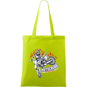 Motocross extreme sport fire - Taška bavlněná - 42 x 38 cm ( Limetková )