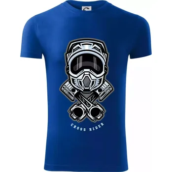 Pánské oblečení Cross rider písty helma - Viper FIT - Pánské zůžené tričko - M ( Královská modrá )