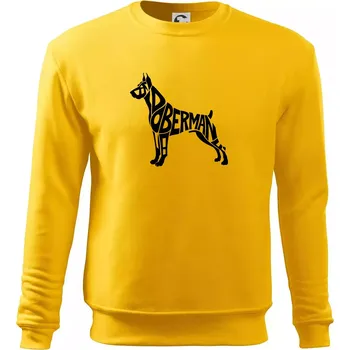 Pánská mikina Doberman - nápis v tělě - Mikina Essential pánská - M ( Žlutá )