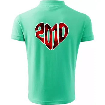 Pánská košile 2010 v srdci - Polokošile pánská Pique Polo 203 - 4XL ( Mátová )