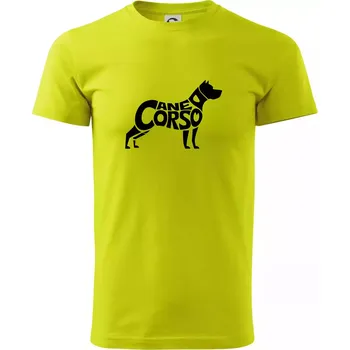 Pánské tričko Cane corso nápis v těle - Klasické pánské triko vyšší gramáže - M ( Limetková )
