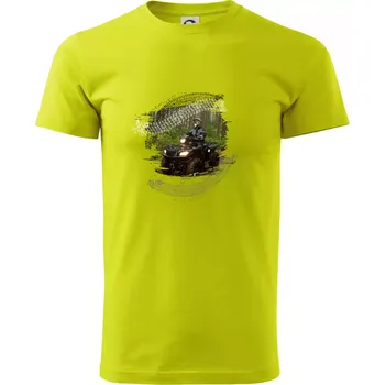 ATV čtyřkolka v lese - Klasické pánské triko vyšší gramáže - 2XL ( Limetková )