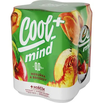 Pivo Cool+ Nealkoholické Mind meruňka a broskev 4×0,5 l plech