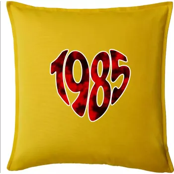 Polštář 1985 v srdci - Polštář 50x50 - 50x50 - Pouze potah ( Žlutá )