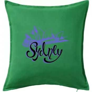 Polštář Sydney Lettering - Polštář 50x50 - 50x50 - Pouze potah ( Středně zelená )