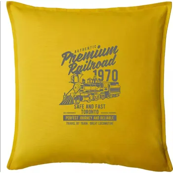 Polštář Premium Railroad - Polštář 50x50 - 50x50 - Pouze potah ( Žlutá )