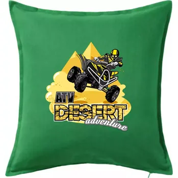 Polštář ATV čtyřkolka desert adventure - Polštář 50x50 - 50x50 - Pouze potah ( Středně zelená )