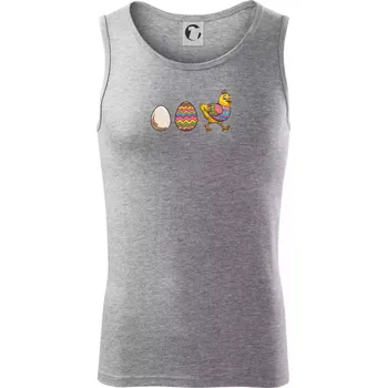 Evoluce vajíčka - velikonoce - slepice - Tílko pánské Core - L ( Tmavě šedý melír )