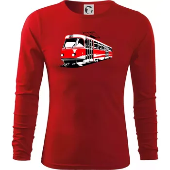 Pánské oblečení Tramvaj T3R barevná - Triko s dlouhým rukávem FIT-T long sleeve - M ( Červená )