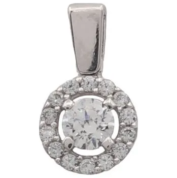 Přívěsek Zlatý přívěsek z bílého zlata se zirkony PSWTK3-3.75W (585/1000) 0.9 g