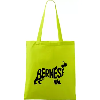 Bernese Mountain Dog nápis v těle - Taška bavlněná - 42 x 38 cm ( Limetková )