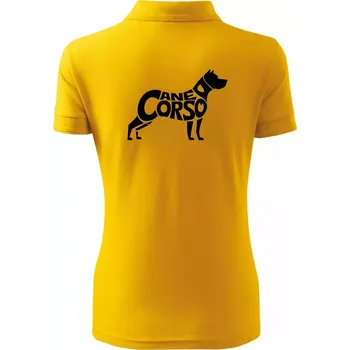 Cane corso nápis v těle - Polokošile dámská Pique Polo - XS ( Žlutá )
