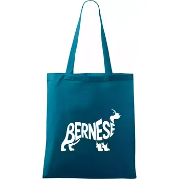 Bernese Mountain Dog nápis v těle - Taška bavlněná - 42 x 38 cm ( Petrolejová )