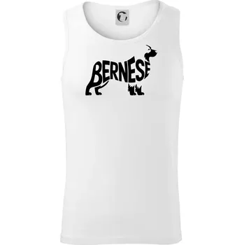 Bernese Mountain Dog nápis v těle - Tílko pánské Core - L ( Bílá )