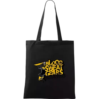 Nákupní taška Motocross blood sweat gears - Taška bavlněná - 42 x 38 cm ( Černá )