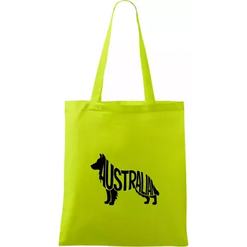 Nákupní taška Australský Ovčák - nápis v těle - Taška bavlněná - 42 x 38 cm ( Limetková )