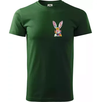 Zajíček jako vyšitý - Triko extra velké (5-8XL) - 6XL ( Lahvově zelená )