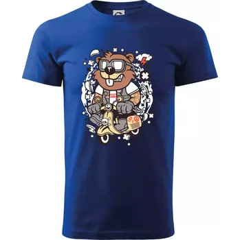 Pánské tričko Sysel na skútru - Triko extra velké (5-8XL) - 8XL ( Královská modrá )