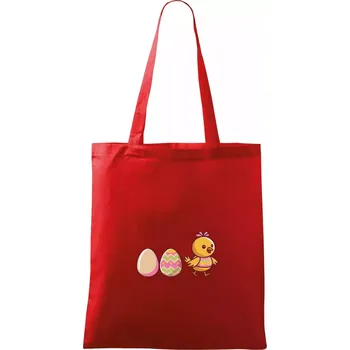 Nákupní taška Evoluce vajíčka - velikonoce - kuře - Taška bavlněná - 42 x 38 cm ( Červená )