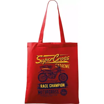 Nákupní taška Super Cross - Taška bavlněná - 42 x 38 cm ( Červená )