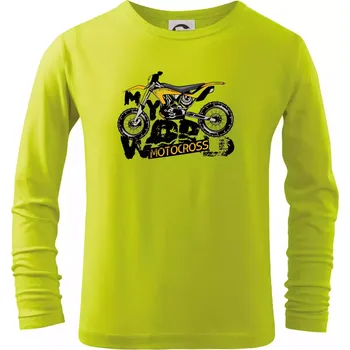 Chlapecké oblečení Motocross my world - Triko dětské Long Sleeve - 134 cm/8 let ( Limetková )