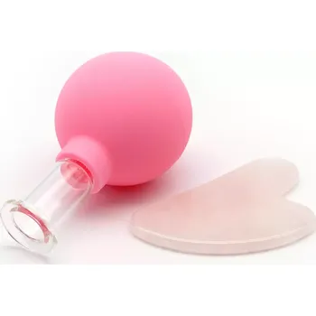 Masážní přístroj velvesa Skleněná masážní baňka s balónkem a gua sha škrabka