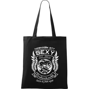 Nákupní taška Nesnáším být sexy - čtyřkolkář - Taška bavlněná - 42 x 38 cm ( Černá )