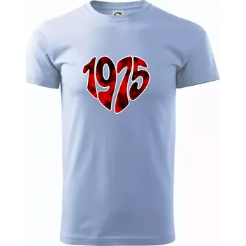 Pánské oblečení 1975 v srdci - Klasické pánské triko vyšší gramáže - S ( Pyžamově světlá modrá )