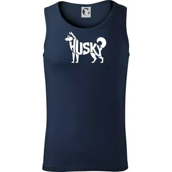 Husky nápis v těle - Tílko pánské Core - 2XL ( Námořní modrá (velmi tmavá - téměř černá) )