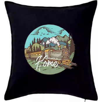 Polštář Train back to home - Polštář 50x50 - 50x50 - Pouze potah ( Černá )