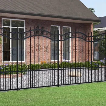 Plot vidaXL Zahradní plot s hroty černý 190 cm práškově lakovaná ocel [151087]