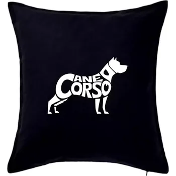 Polštář Cane corso nápis v těle - Polštář 50x50 - 50x50 - Pouze potah ( Černá )