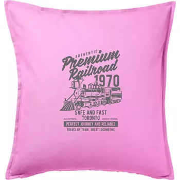 Polštář Premium Railroad - Polštář 50x50 - 50x50 - Pouze potah ( Růžová )