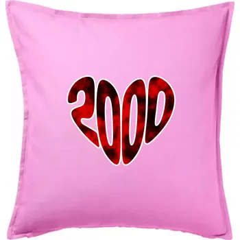 Polštář 2000 v srdci - Polštář 50x50 - 50x50 - Pouze potah ( Růžová )