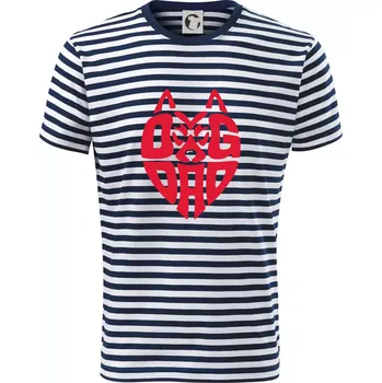 Pánské oblečení Dog dad nápis v hlavě - Triko na vodu - M ( Prouhovaná )