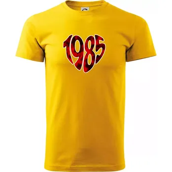 Pánské tričko 1985 v srdci - Triko extra velké (5-8XL) - 8XL ( Žlutá )