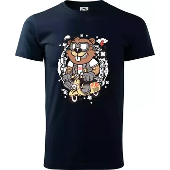 Pánské tričko Sysel na skútru - Triko extra velké (5-8XL) - 6XL ( Námořní modrá (velmi tmavá - téměř černá) )