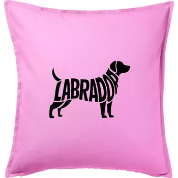 Polštář Labrador nápis v těle - Polštář 50x50 - 50x50 - Pouze potah ( Růžová )
