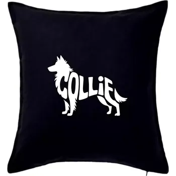 Polštář Colie nápis v těle - Polštář 50x50 - 50x50 - Pouze potah ( Černá )