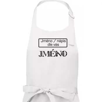 Kuchyňská zástěra Folklor - jméno - nápis - Pánská zástěra na vaření - Univerzální velikost ( Bílá )