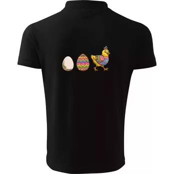 Pánská košile Evoluce vajíčka - velikonoce - slepice - Polokošile pánská Pique Polo 203 - 5XL ( Černá )