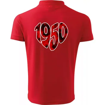Pánská košile 1950 v srdci - Polokošile pánská Pique Polo 203 - 4XL ( Červená )